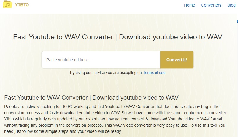 youtube to wav ytbto
