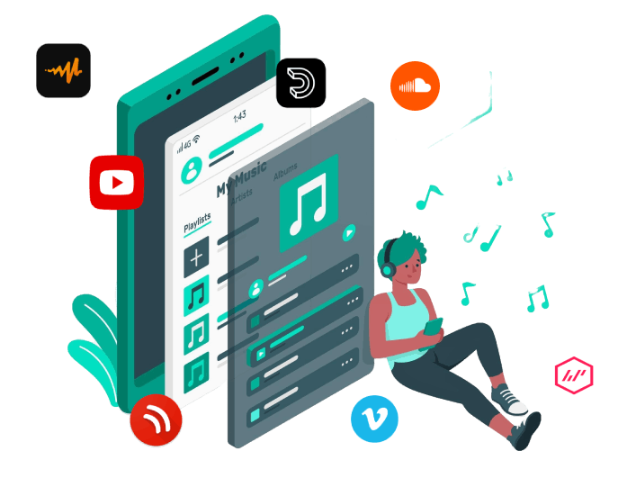 supports various music sites